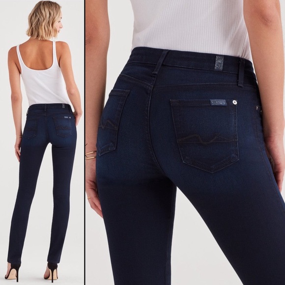 7 FOR ALL MANKIND Blue Straight leg Jeans - Picture 6 of 8